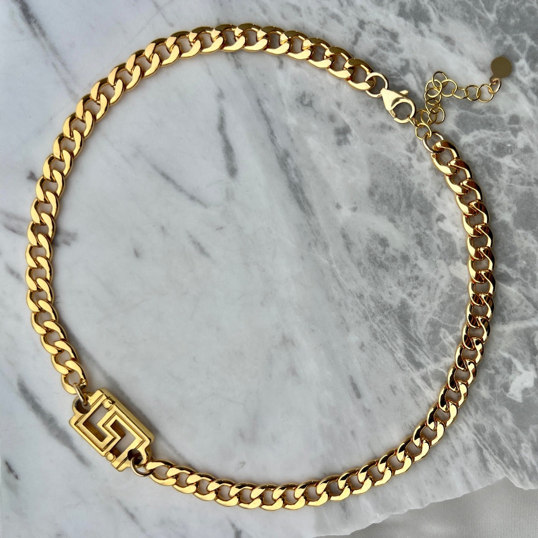 Gold Logo Cuban Choker