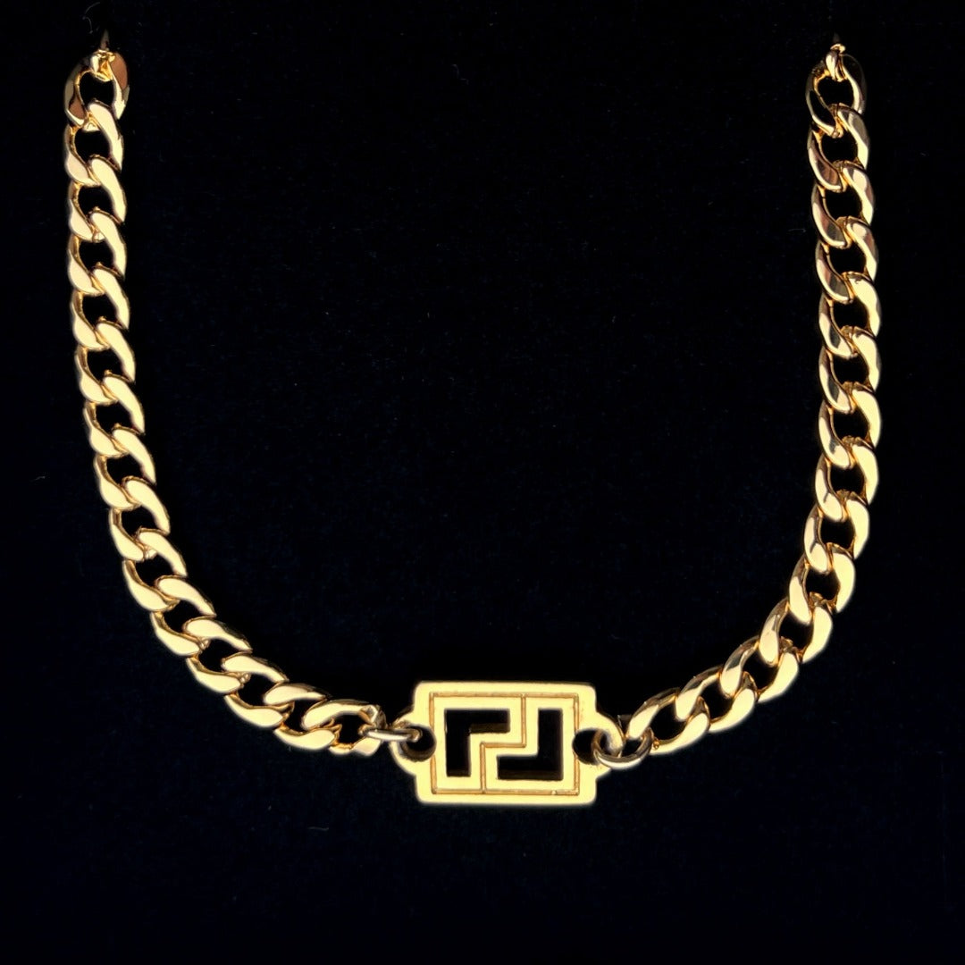 Gold Logo Cuban Choker
