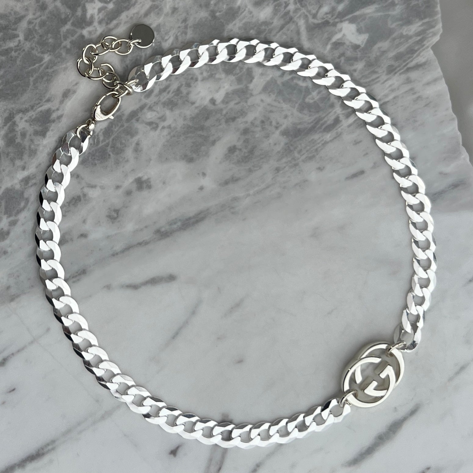 Large Silver Logo Choker