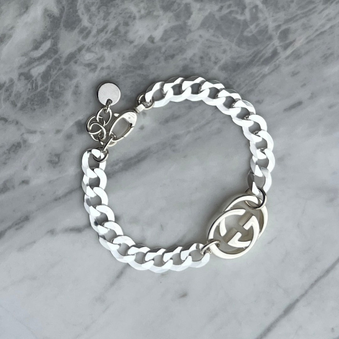 Large Silver Logo Bracelet