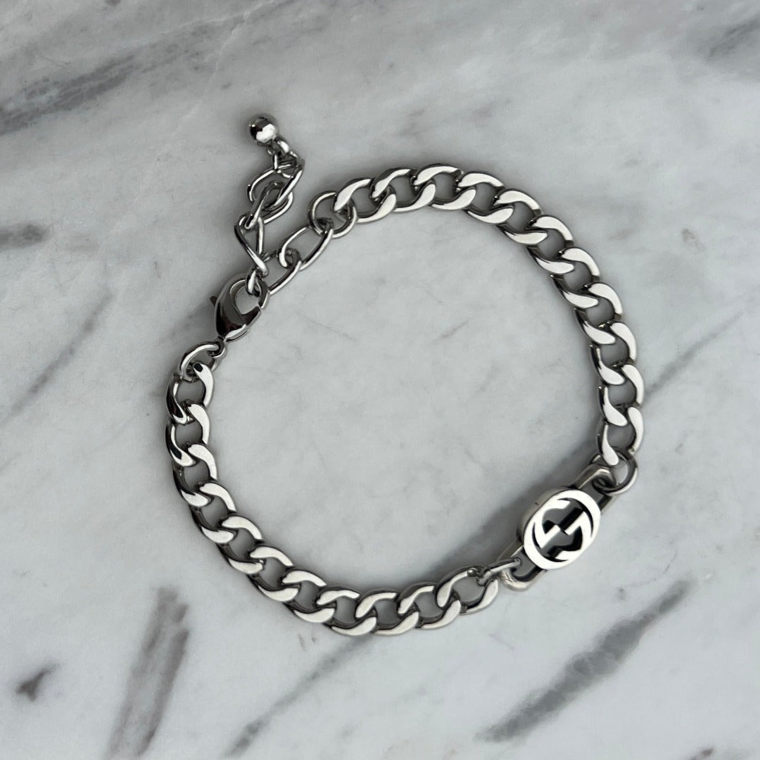 Small Silver Logo Bracelet