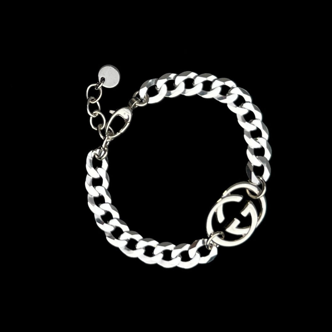 Large Silver Logo Bracelet