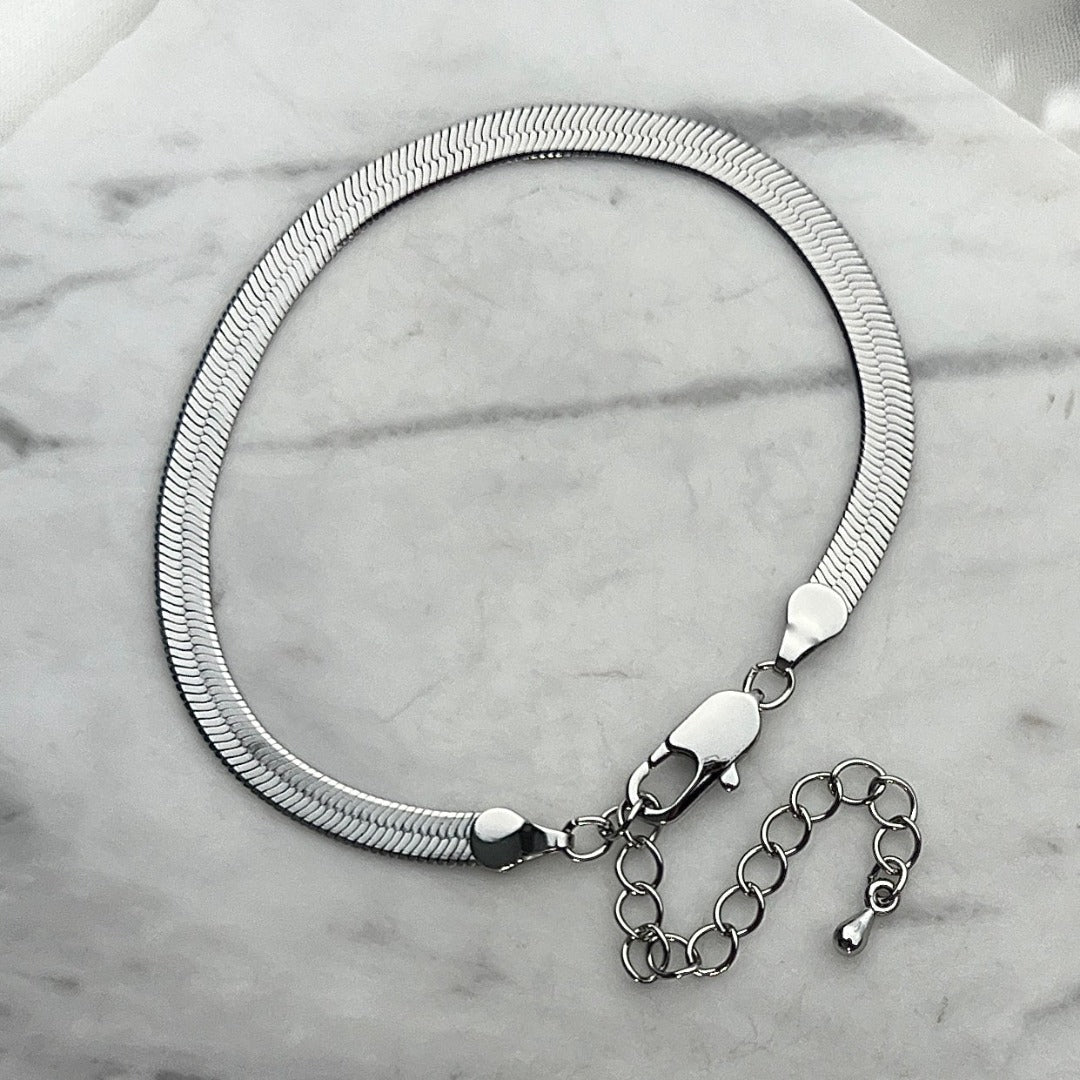 Silver Herringbone Bracelet