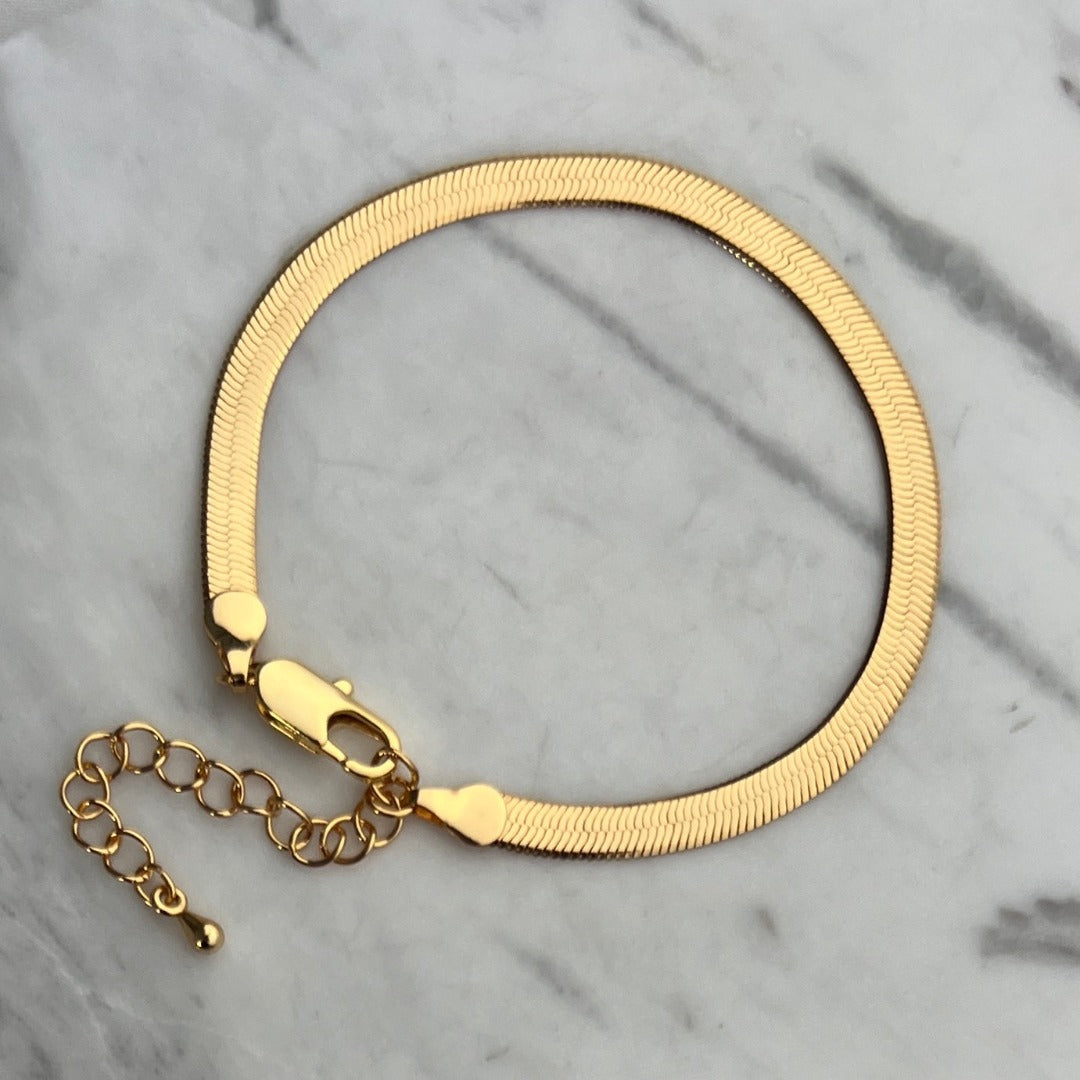 Gold Herringbone Bracelet