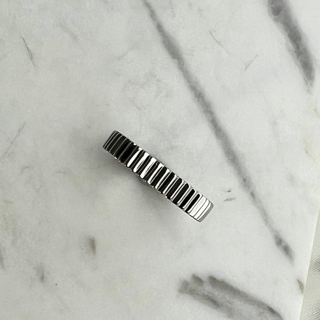 Silver Lined Band Ring