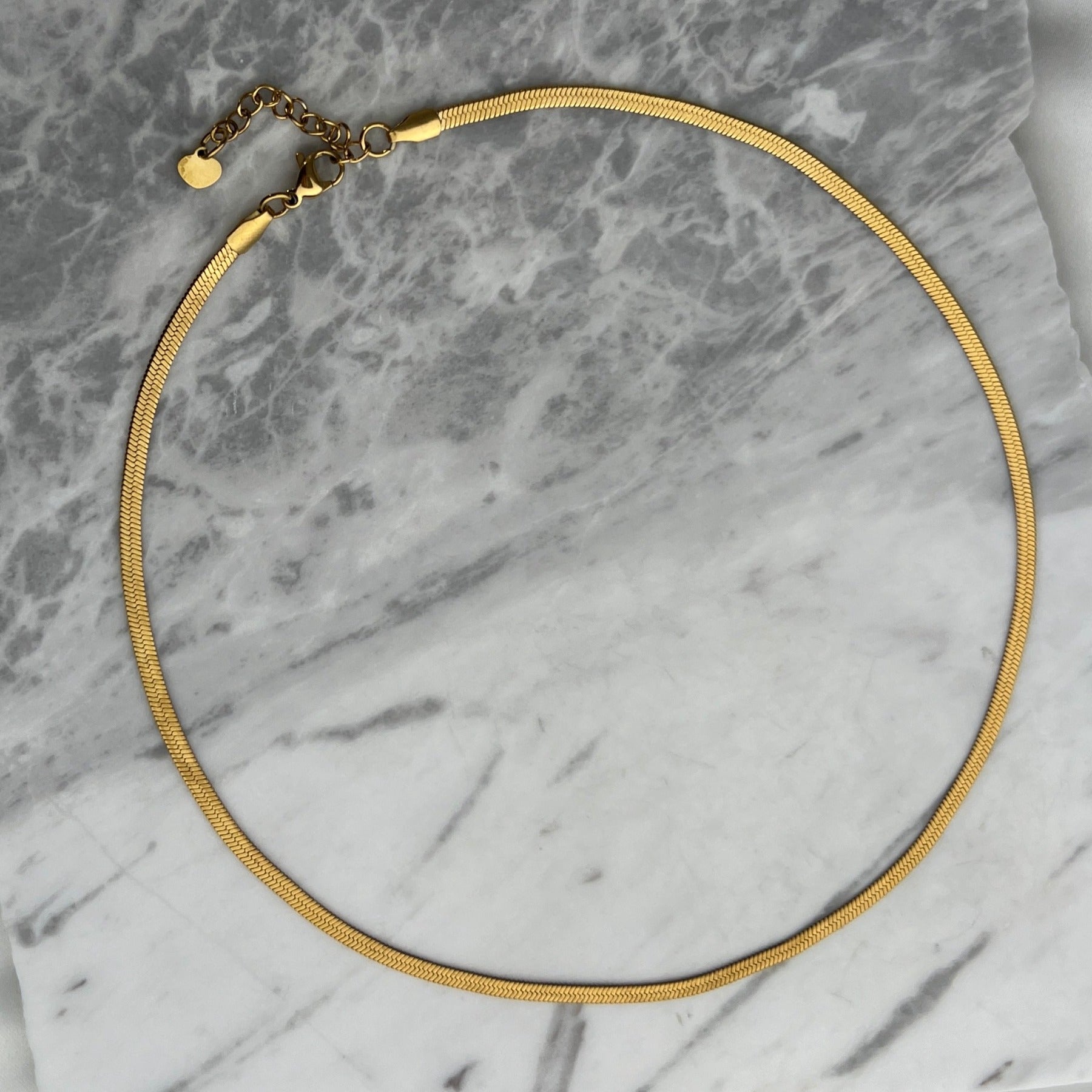 Gold Herringbone Necklace