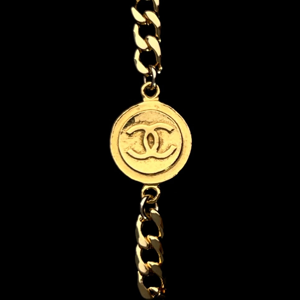 Large Gold Medallion Cuban Bracelet