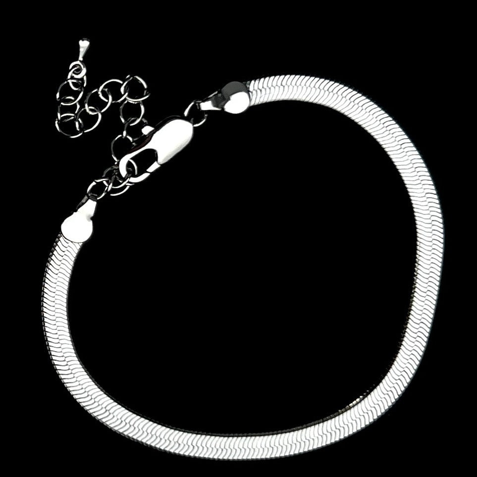 Silver Herringbone Bracelet