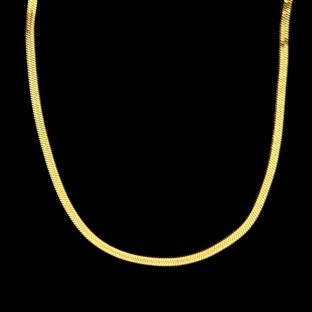 Gold Herringbone Necklace