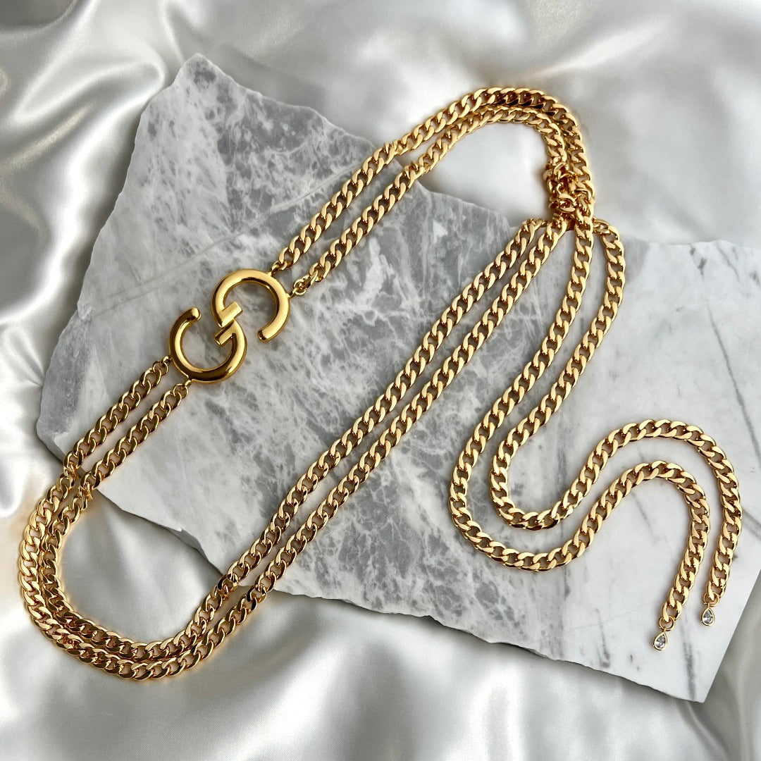 Gold Double Logo Belt