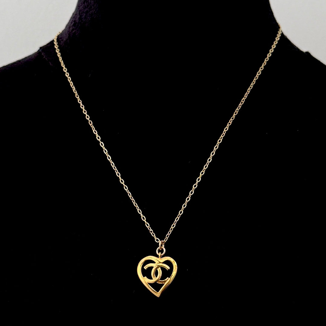 Gold Heart Logo Necklace