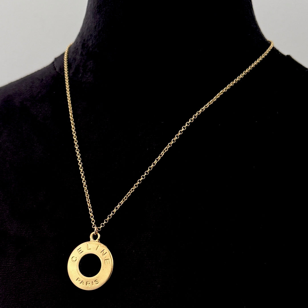 Large Gold Stamped Necklace