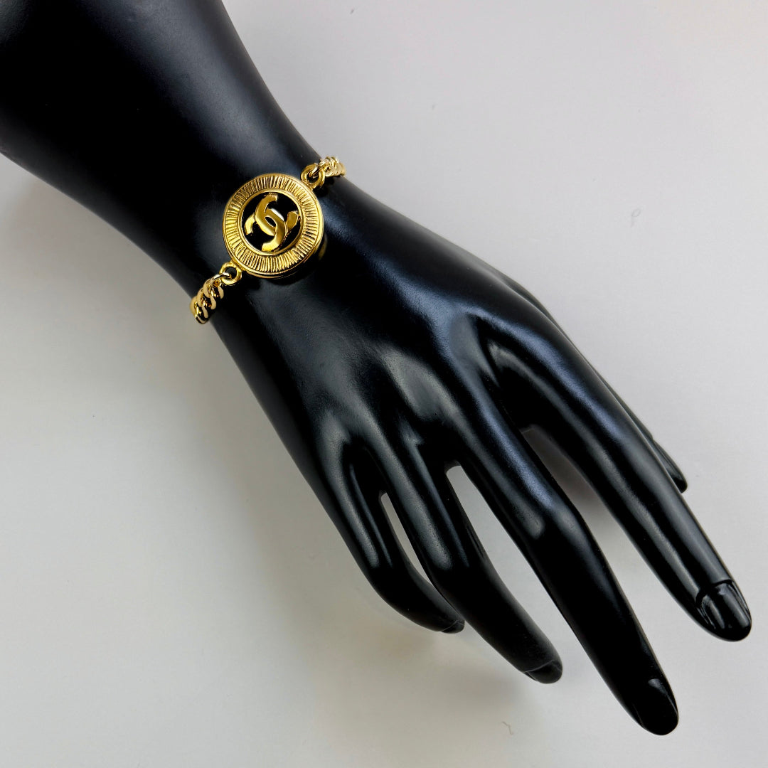 Gold Cut Out Logo Bracelet