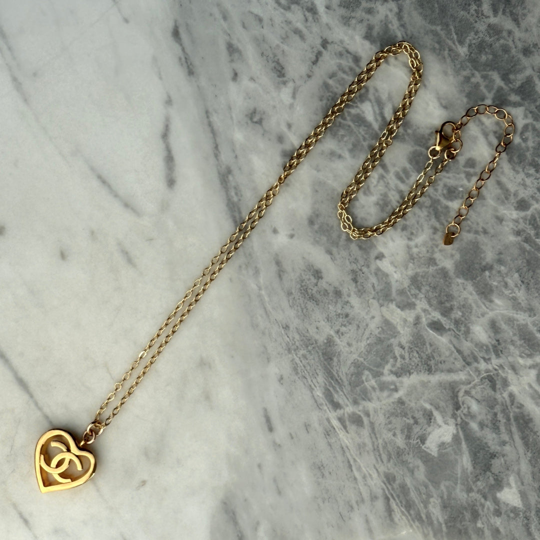 Gold Heart Logo Necklace