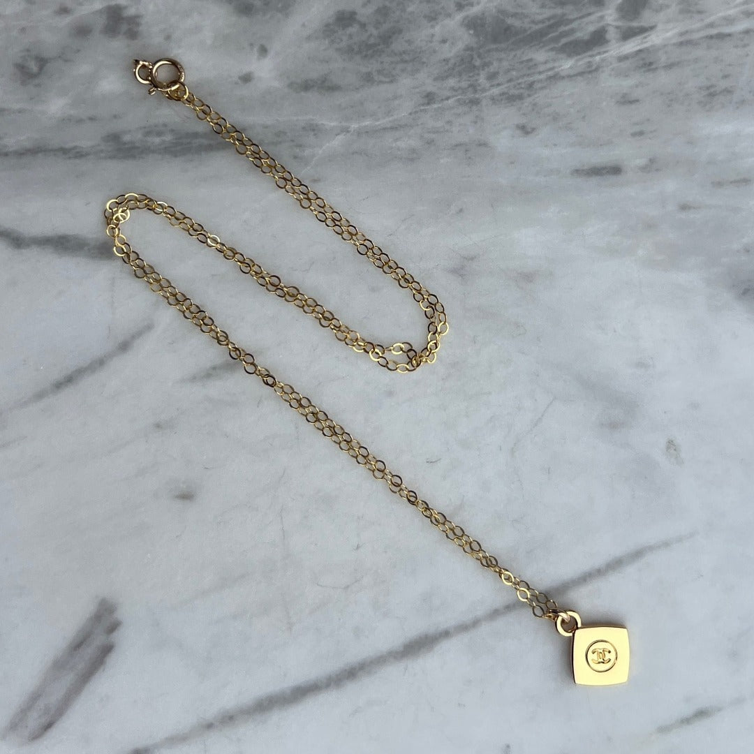 Mini Diamond Shaped Logo Necklace