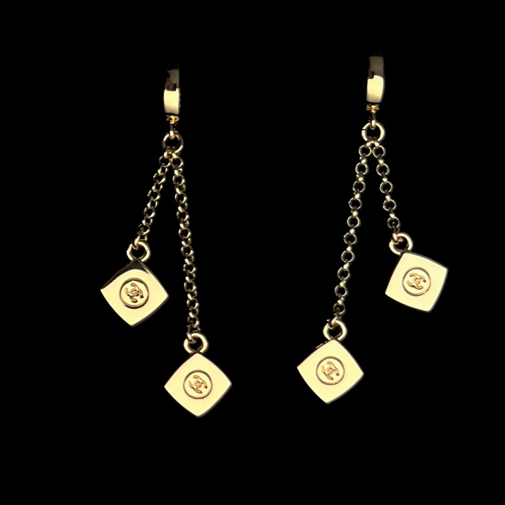 Mini Double Diamond Shaped Logo Earrings