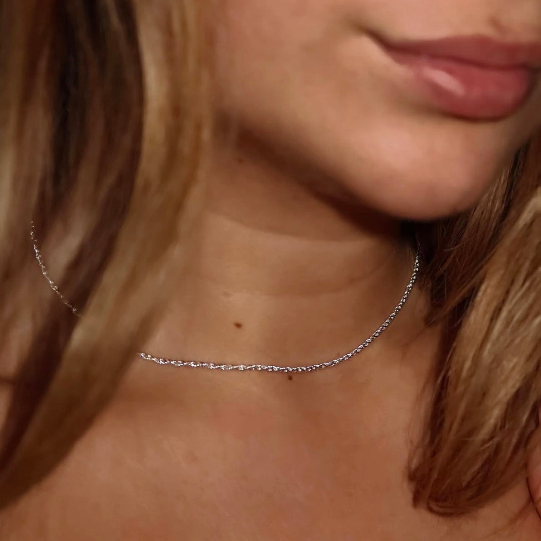 Silver Rope Chain Necklace