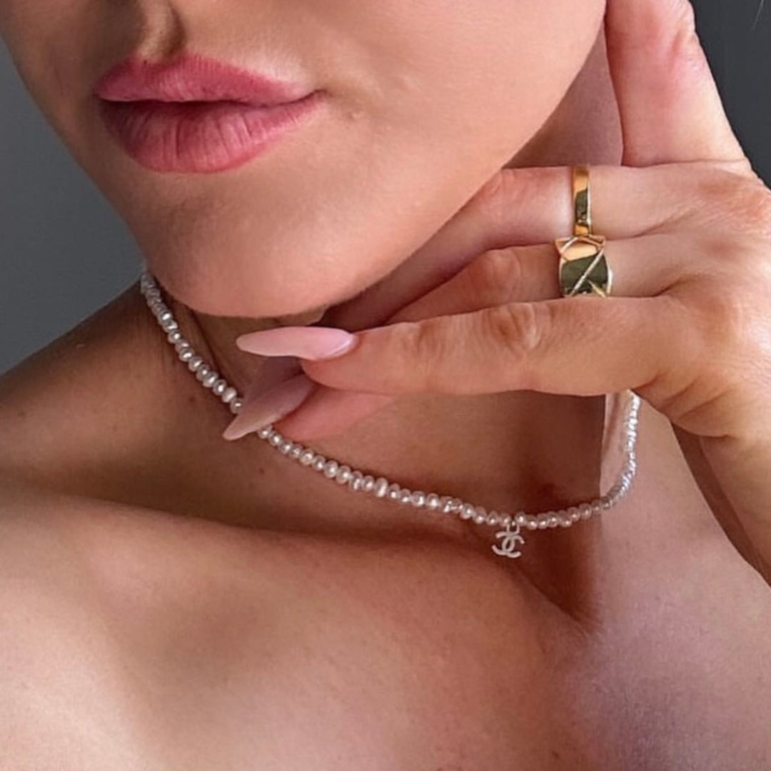 Wide Band Quilted Ring