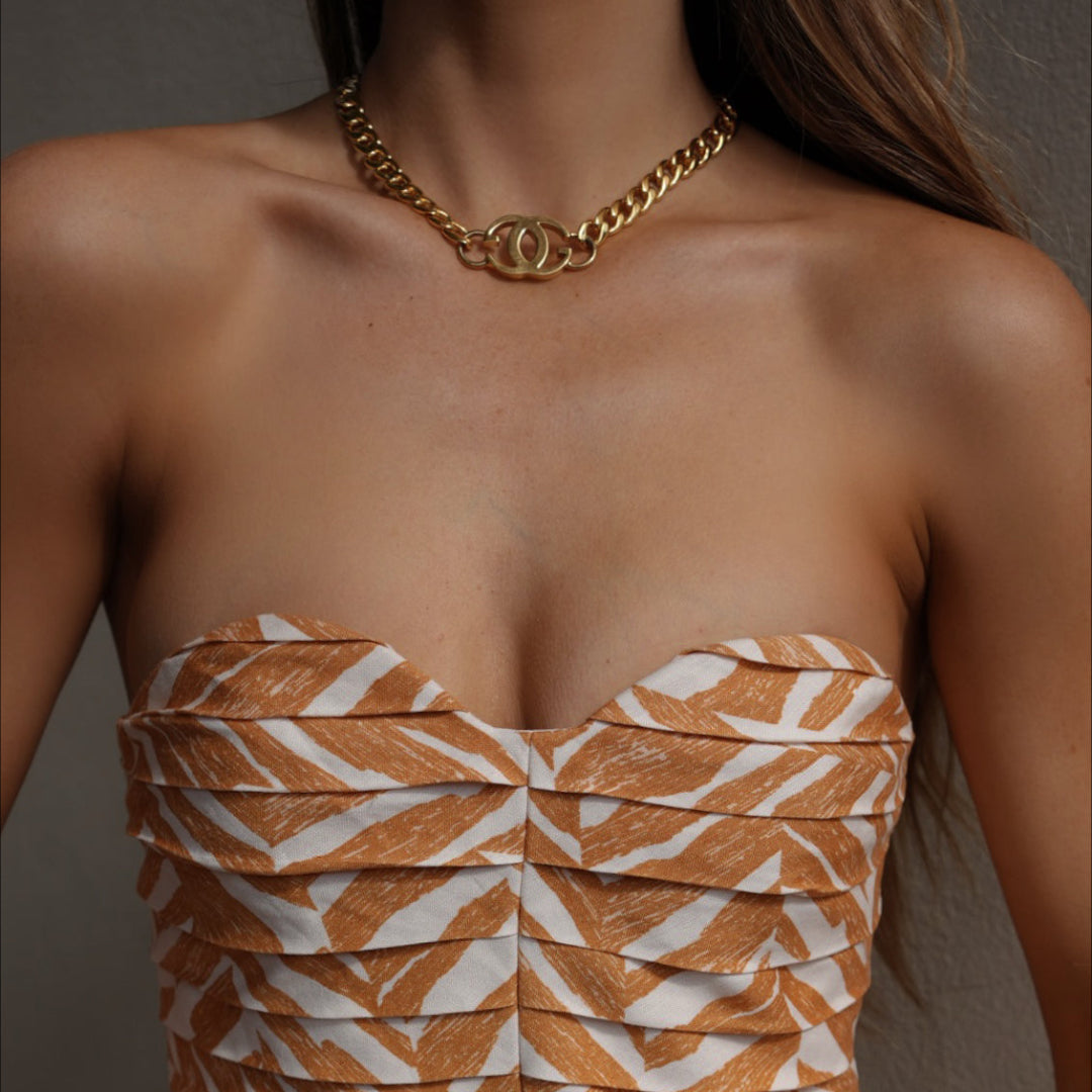 Statement Gold Logo Choker