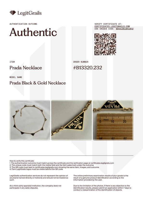 Mini Black & Gold Triangular Logo Choker