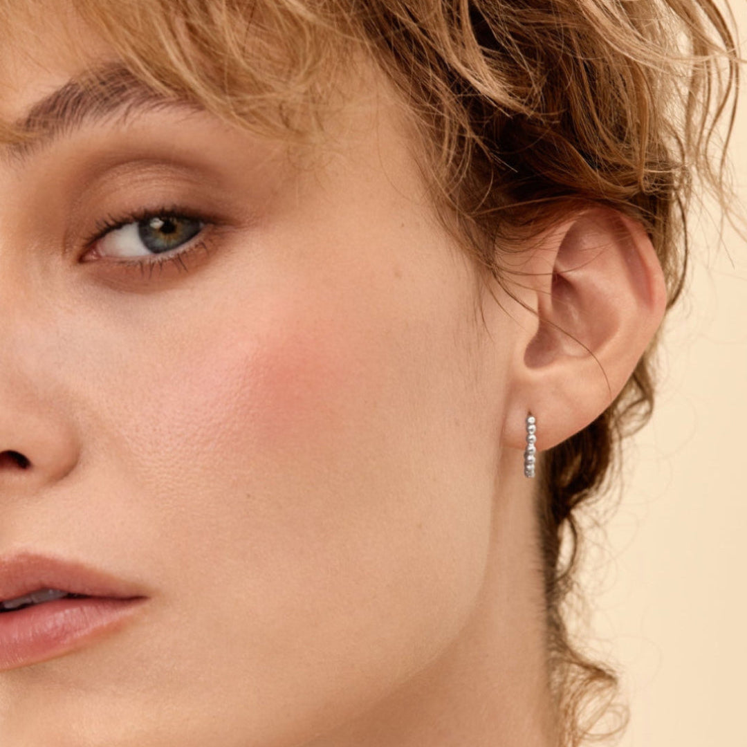 Sterling Silver Bubble Hoop Earrings