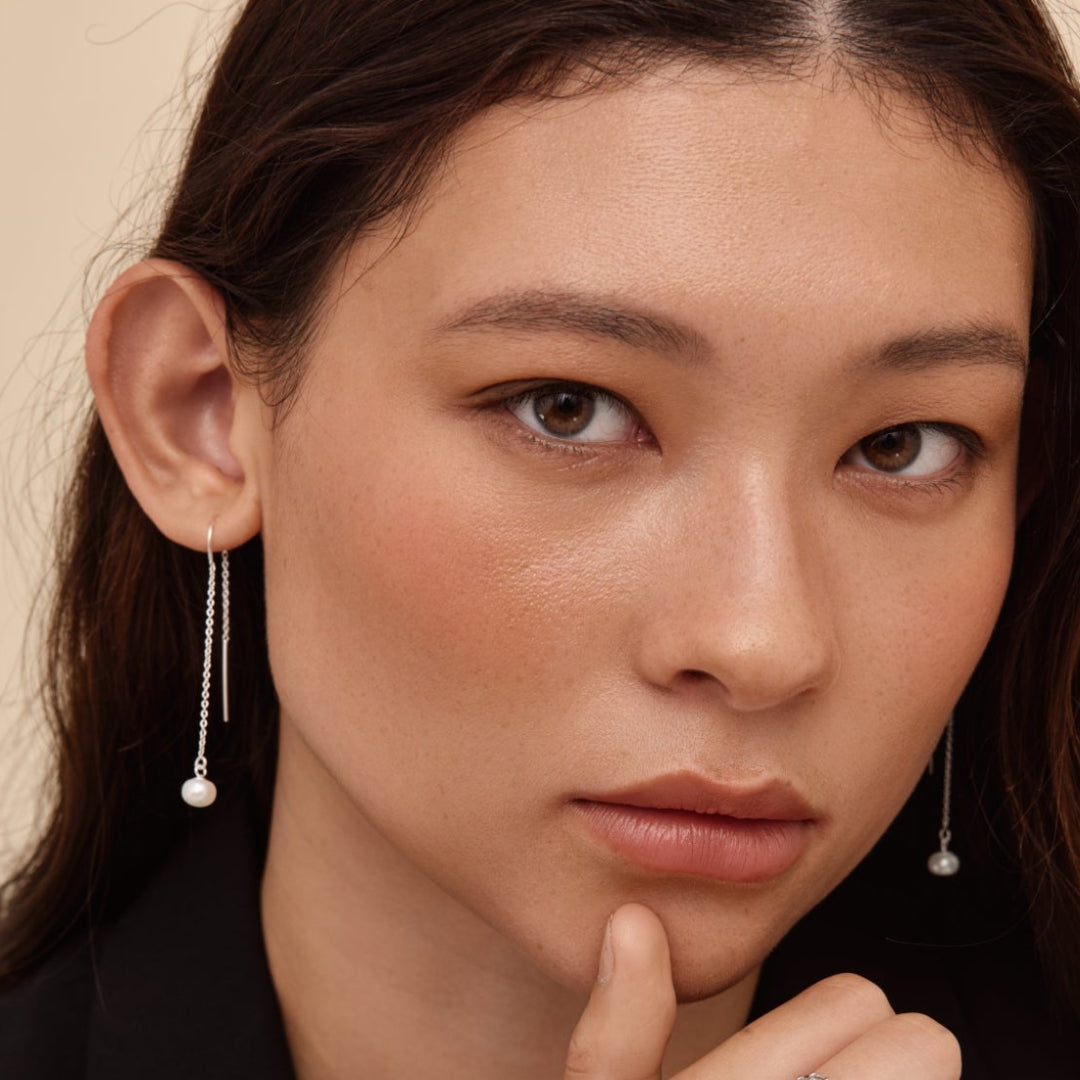 Sterling Silver Pearl Drop Earrings