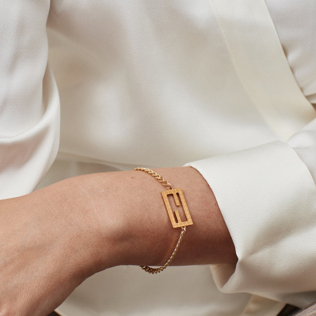 Gold Baguette Fine Cuban Bracelet
