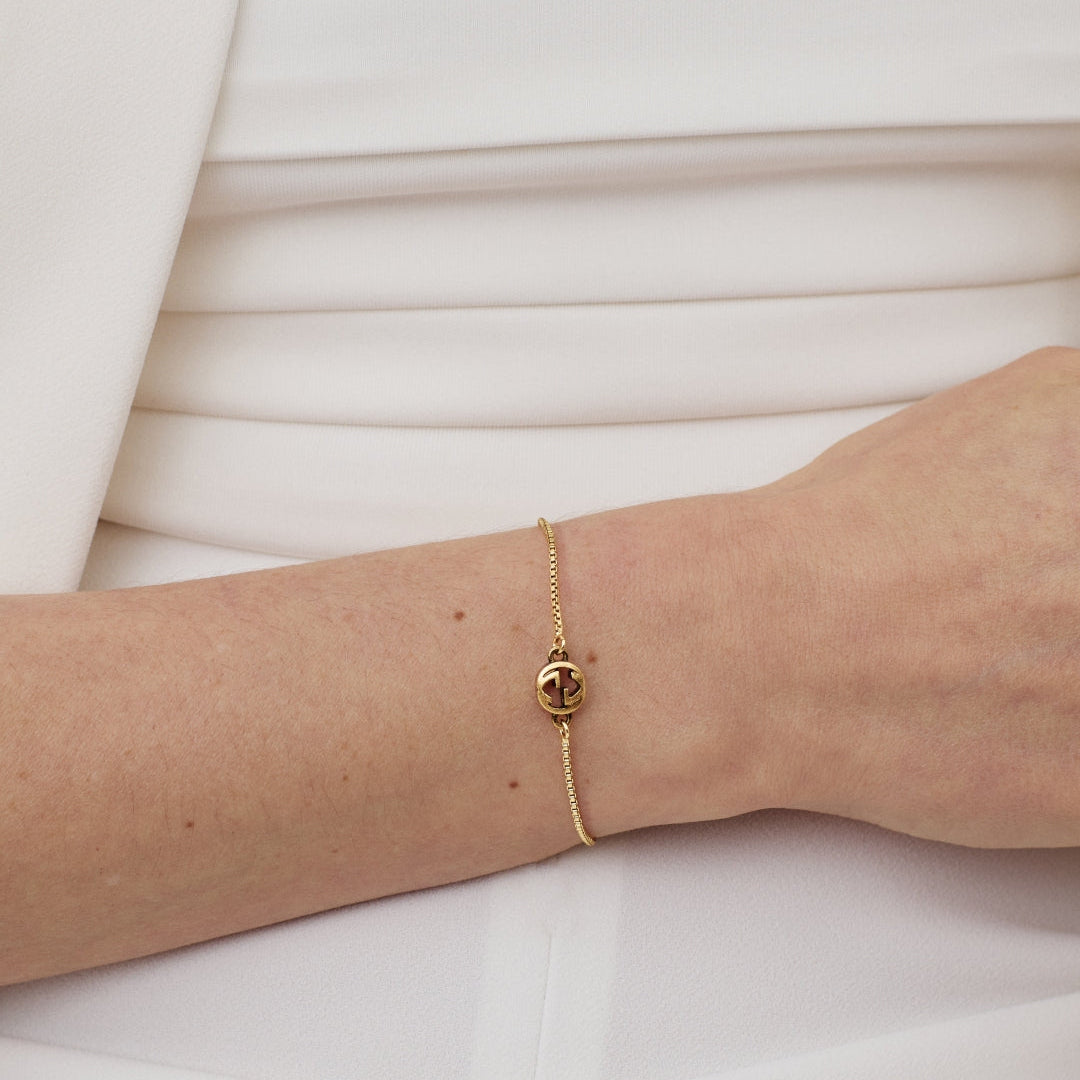 Dainty Gold Logo Bracelet