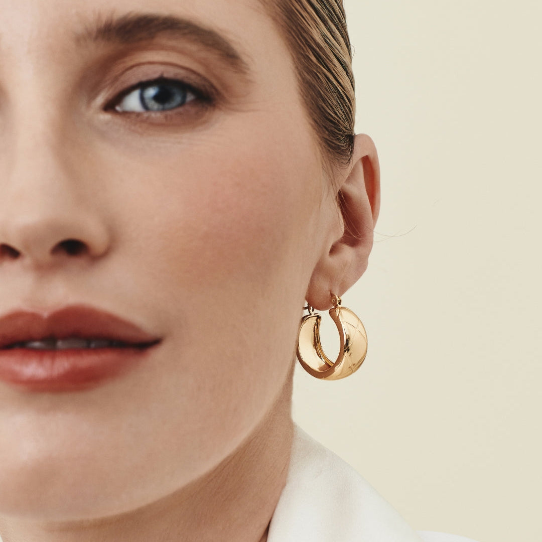 Wide Quilted Hoop Earrings