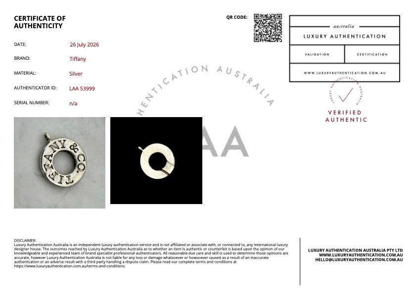 Silver Round Donut Logo Necklace