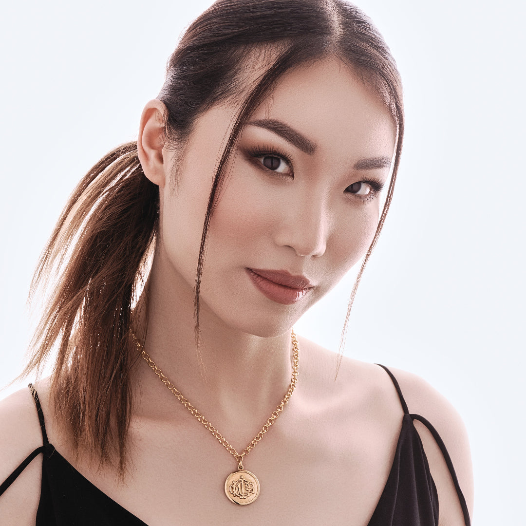 Gold Round Medallion Necklace