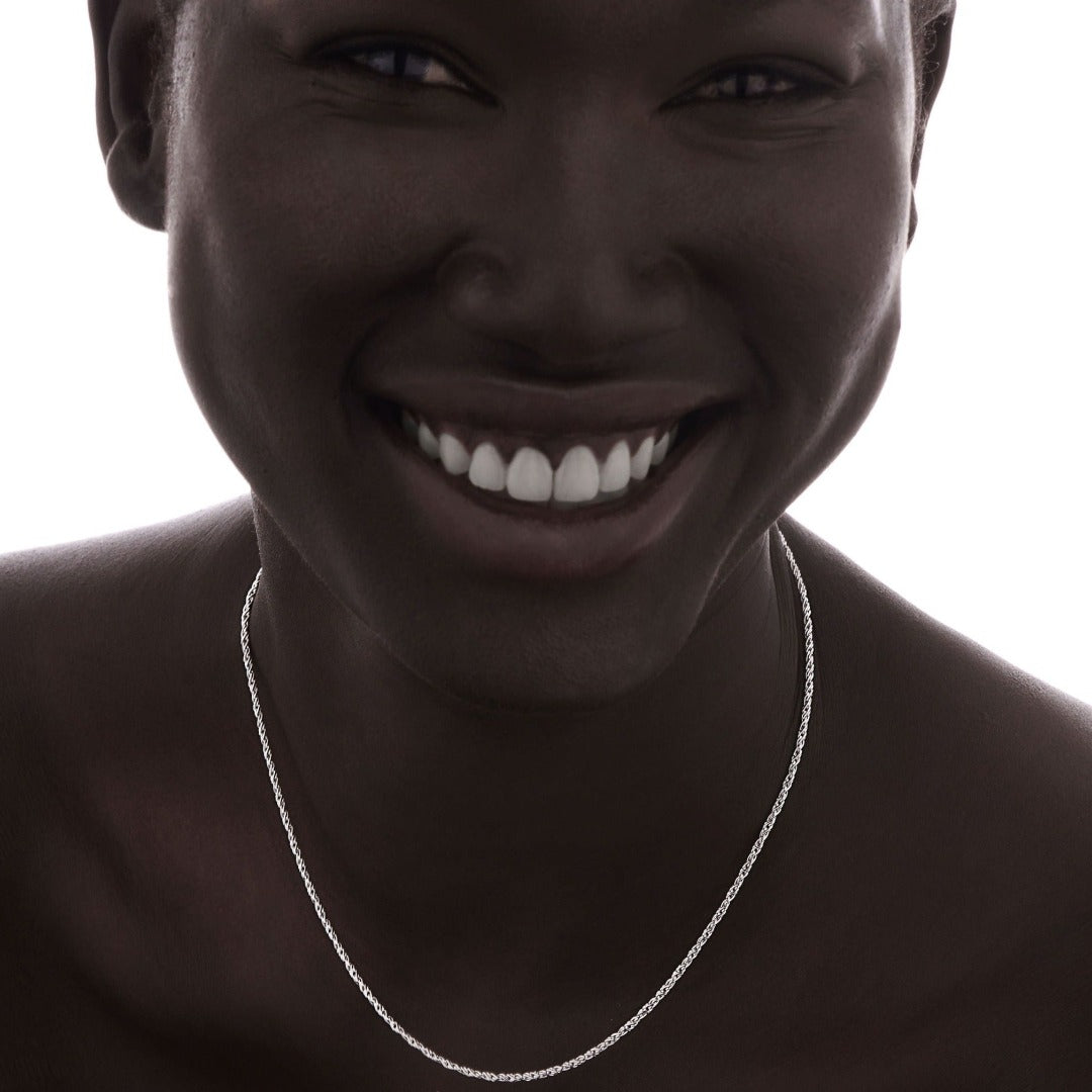 Silver Rope Chain Necklace