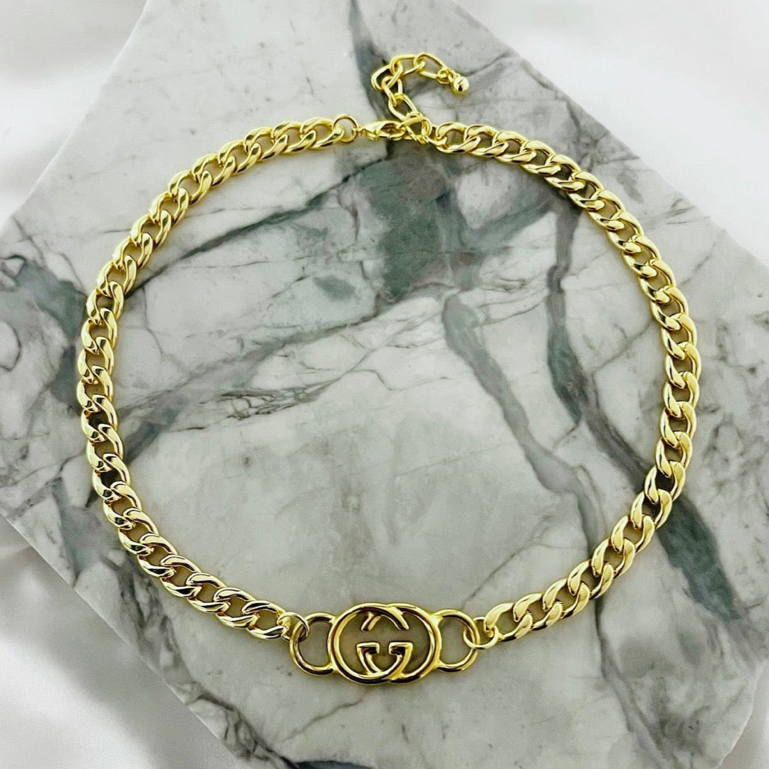 Large Gold Logo Choker