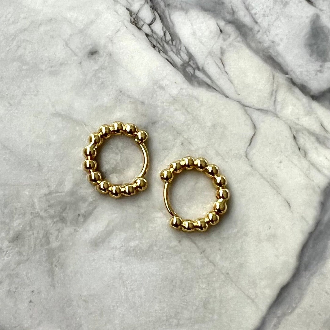 Gold Bubble Hoop Earrings