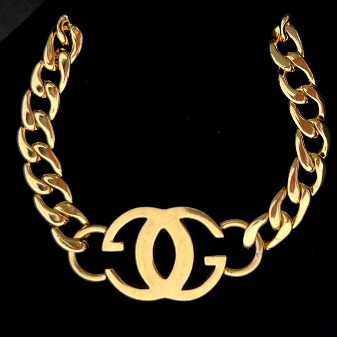 Statement Gold Logo Choker