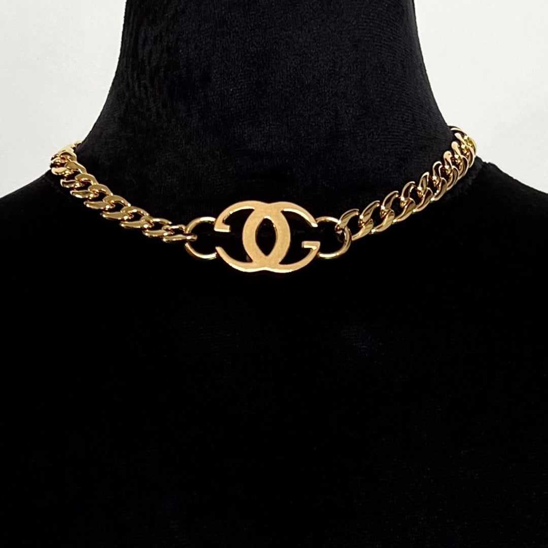 Statement Gold Logo Choker