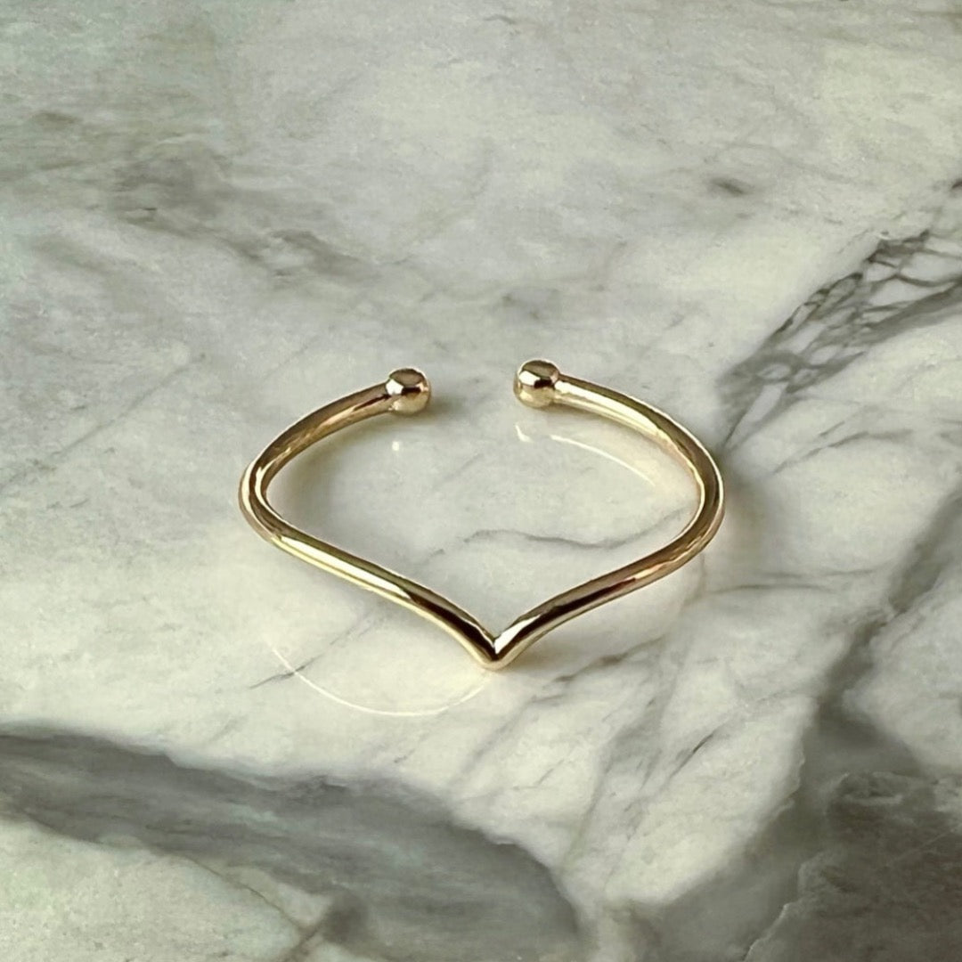 Dainty Gold Chevron Ring