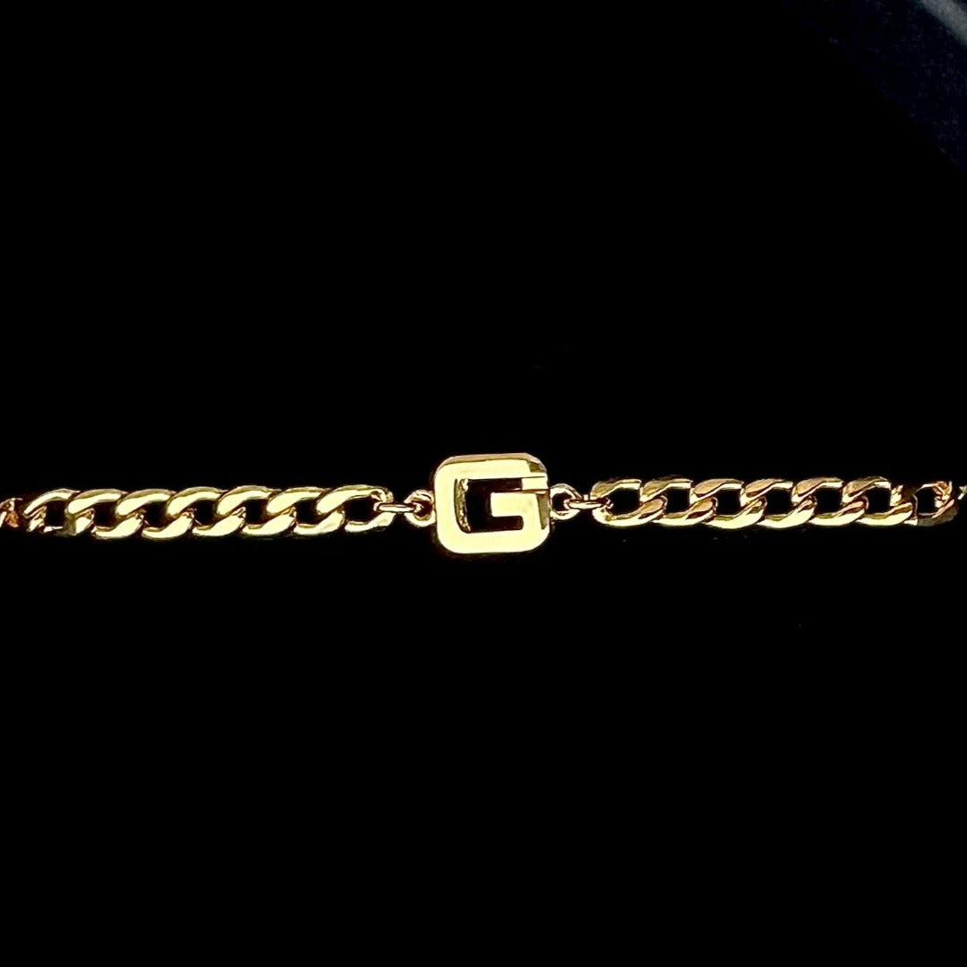 Gold Logo Cuban Bracelet