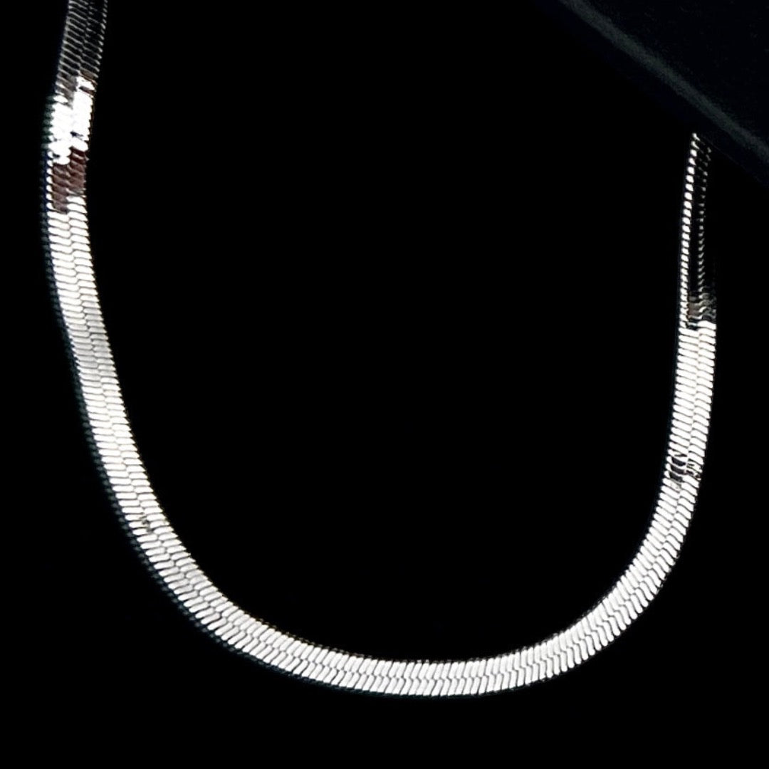 Silver Herringbone Necklace