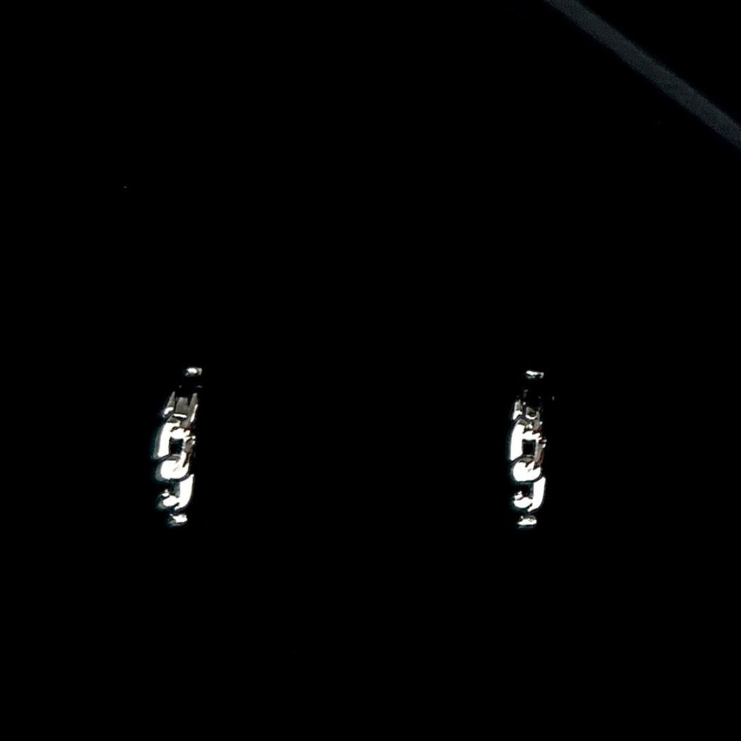Silver Curb Chain Earrings