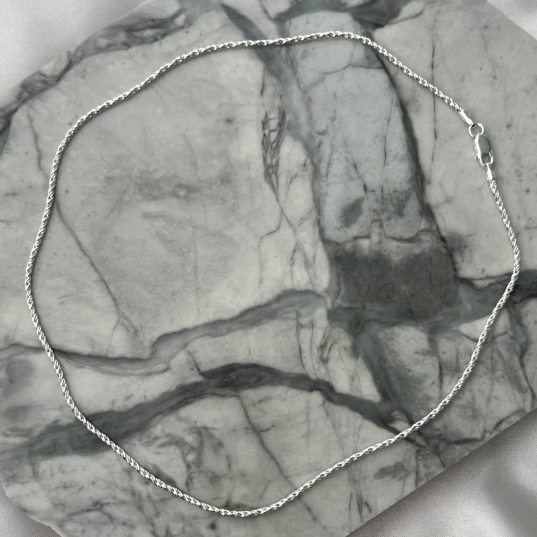 Silver Rope Chain Necklace