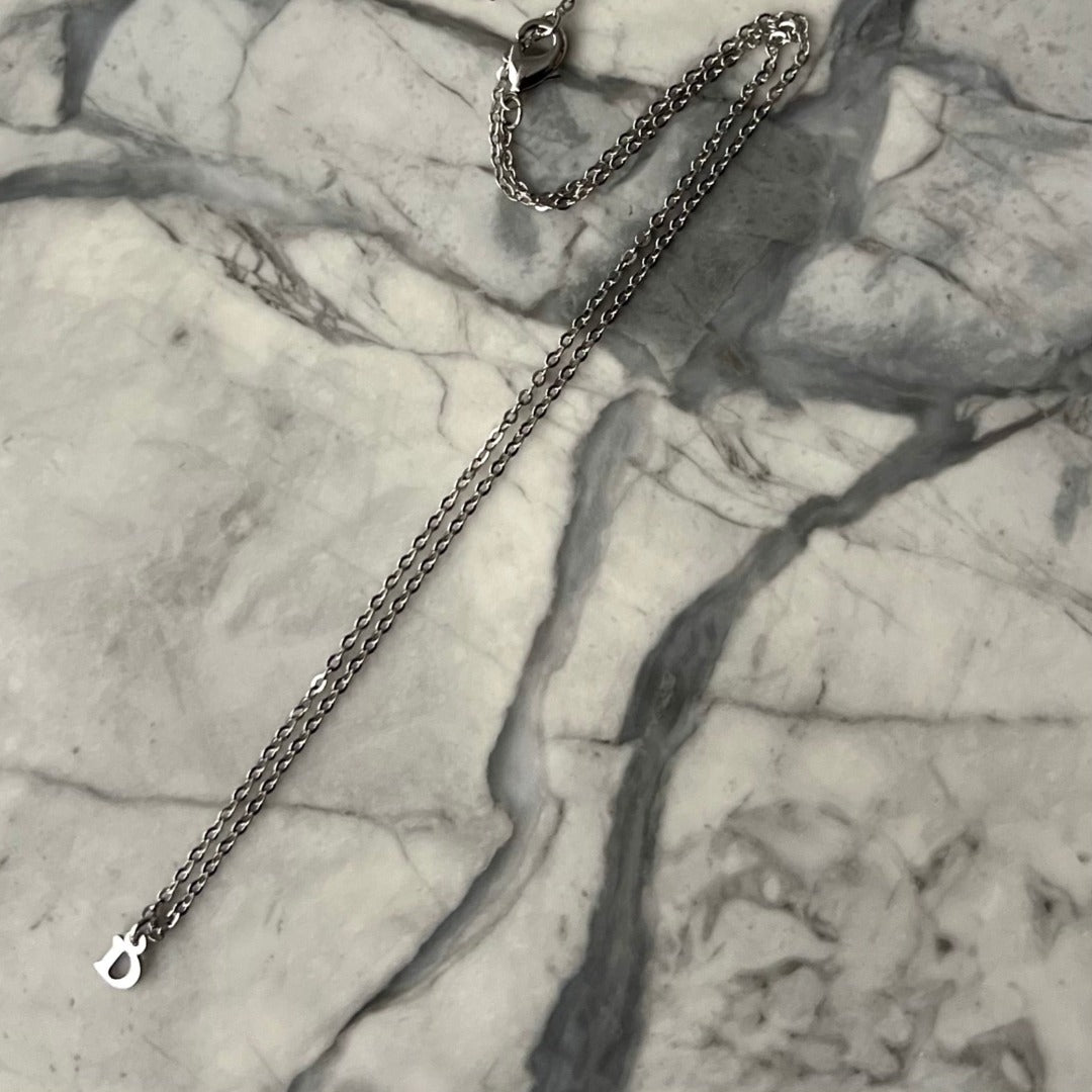 Mini Silver D Necklace