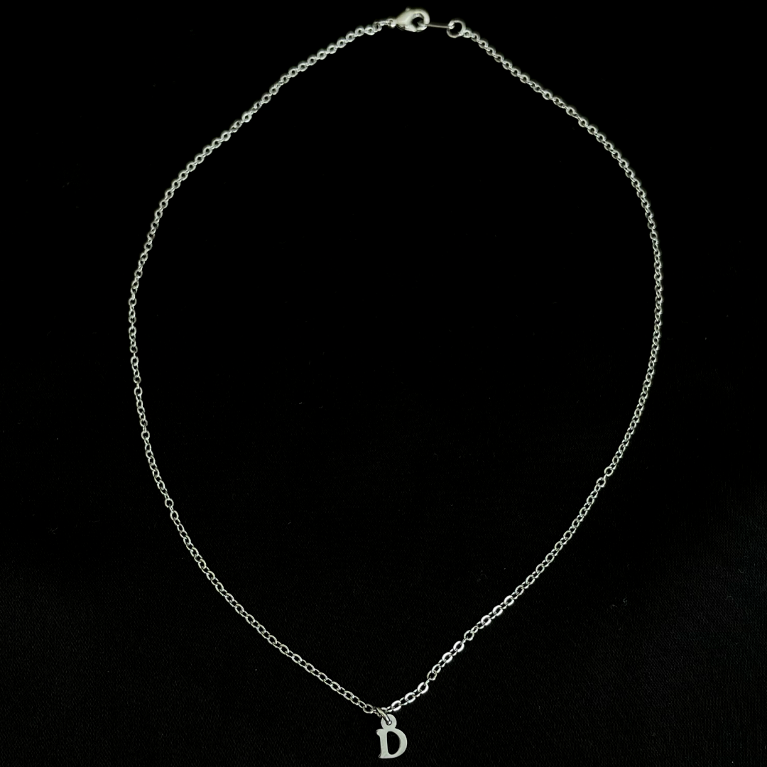Mini Silver D Necklace