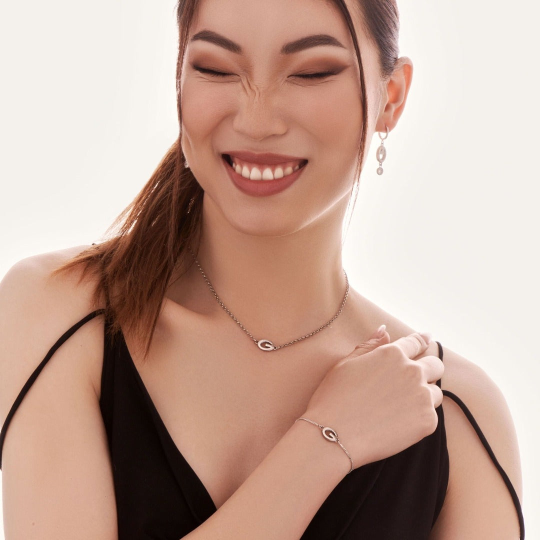 Silver Logo Box-Chain Bracelet