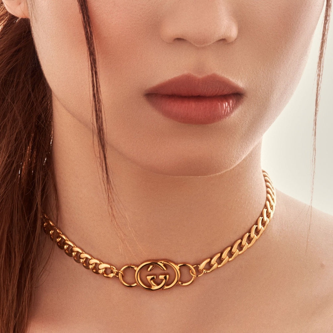 Large Gold Logo Choker