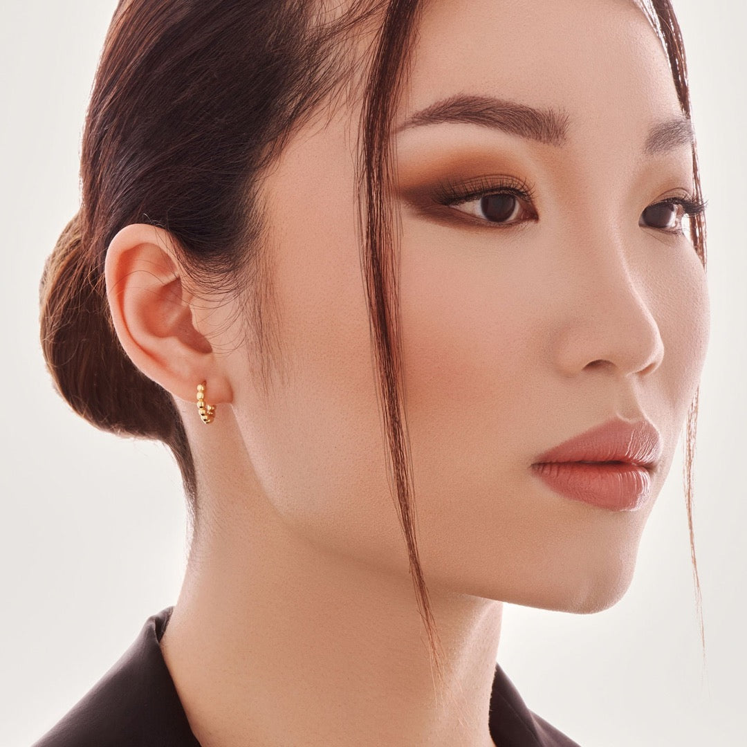 Gold Bubble Hoop Earrings
