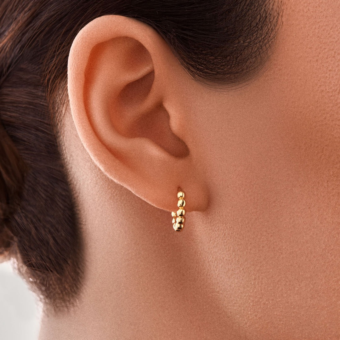 Gold Bubble Hoop Earrings