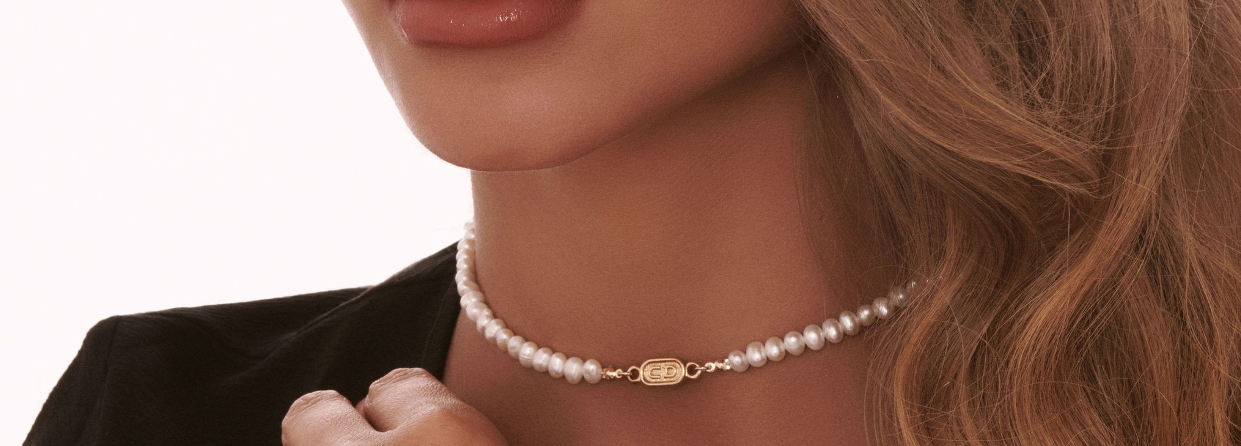 Petit CD Necklace Gold-Finish Metal and White Resin Pearls | DIOR