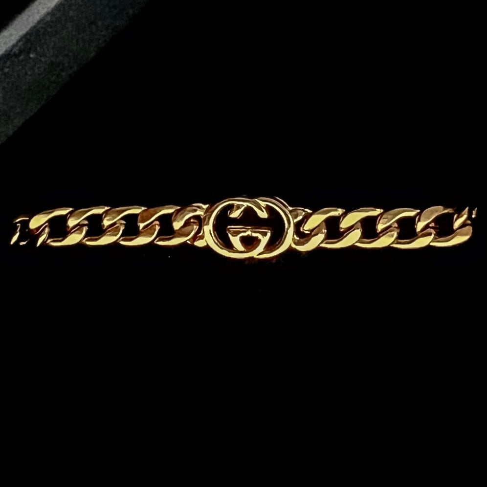 Small Gold Logo Cuban Bracelet