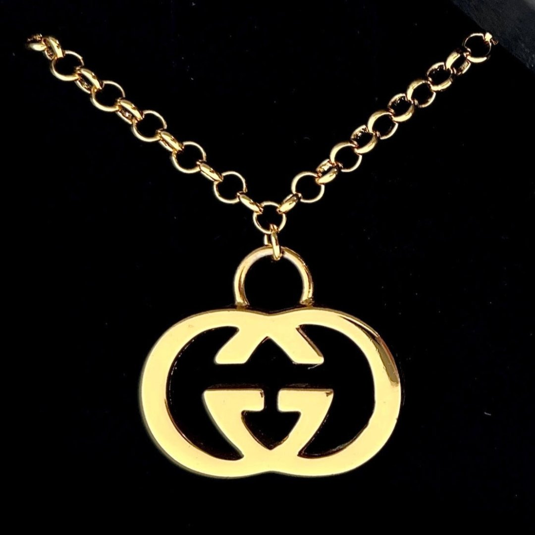 Statement Gold Logo Necklace